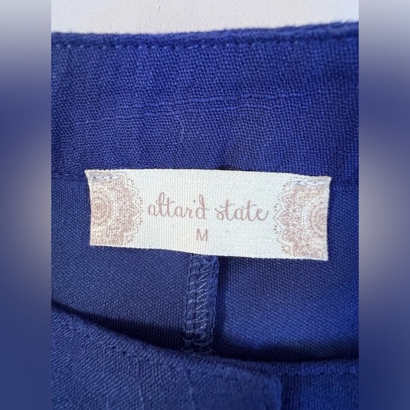 Altar'd State Women’s Navy Blue Floral- Embroidered V-Neck Mini Dress Sz M Boho‎ - Picture 6 of 8